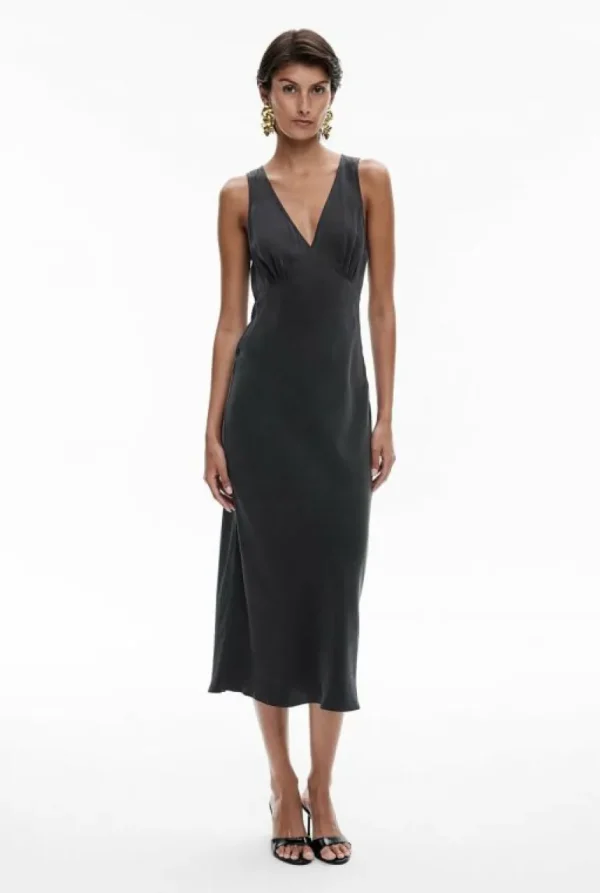Dresses^Witchery Bias V Neck Dress Black