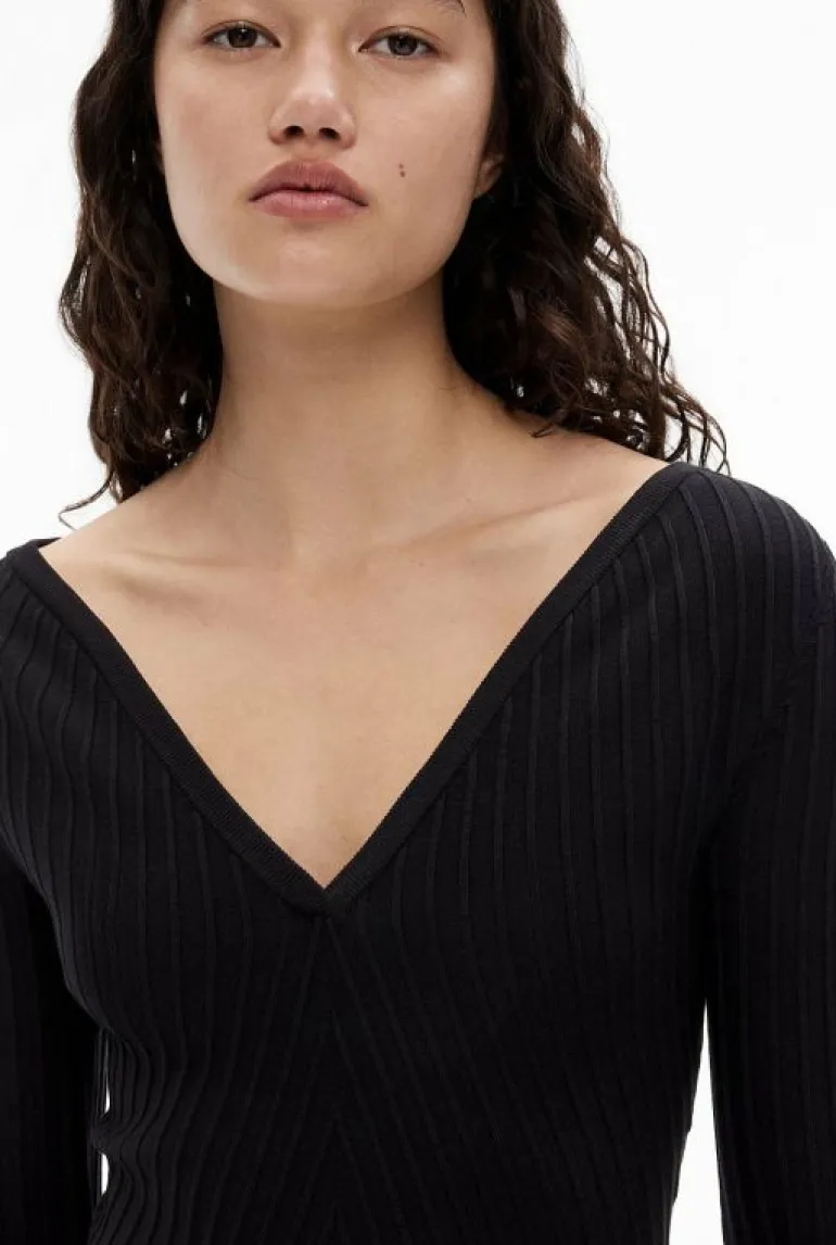 Sale | Dresses^Witchery Chevron Stripe Knit Dress Black