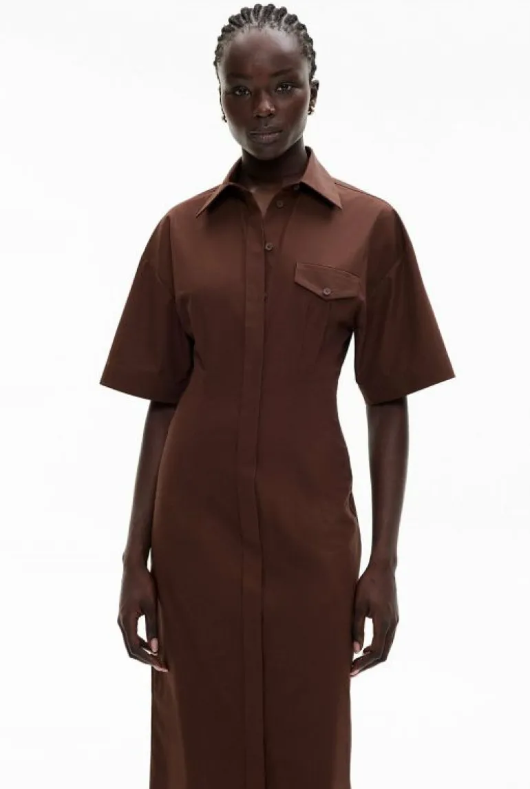 Dresses^Witchery Cinched Midi Dress ReefBrown