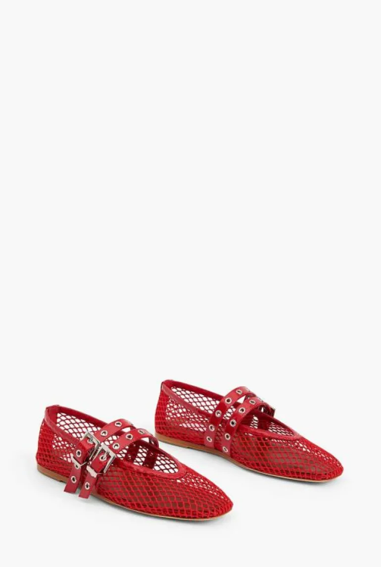 Flats^Witchery Cleo Mesh Flat FlameRed