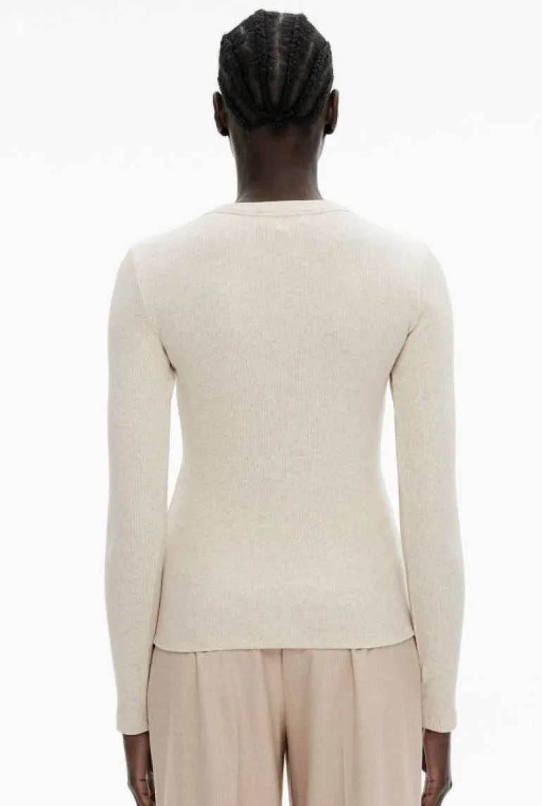 Sale | Tops & T Shirts^Witchery Cotton Long Sleeve Rib Top OatmealMarle