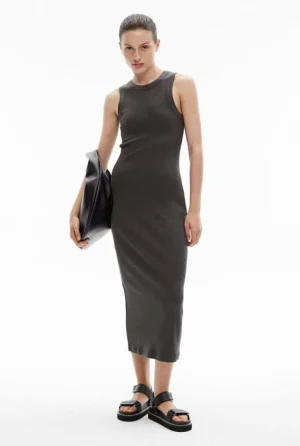 Sale | Dresses^Witchery Crew Rib Midi Dress CharcoalMelange