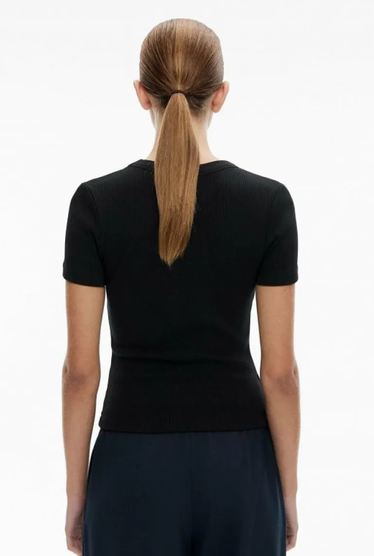 Tops & T Shirts^Witchery Crew Rib T-Shirt Black