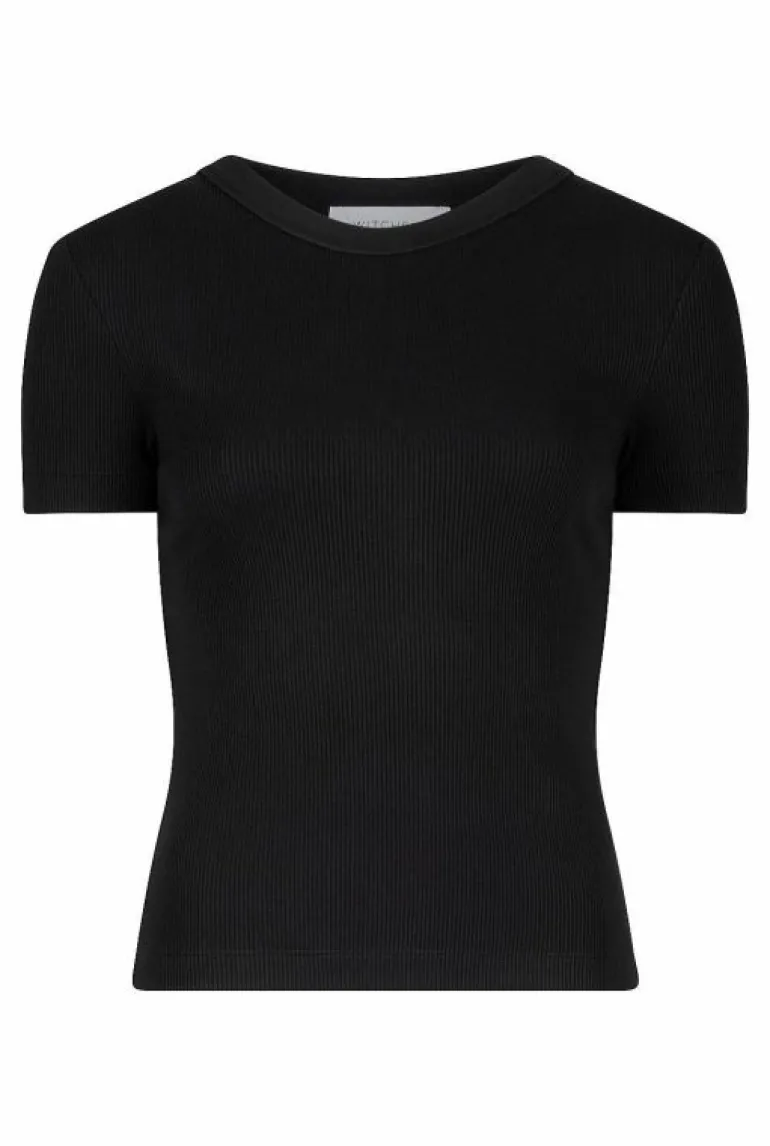 Tops & T Shirts^Witchery Crew Rib T-Shirt Black