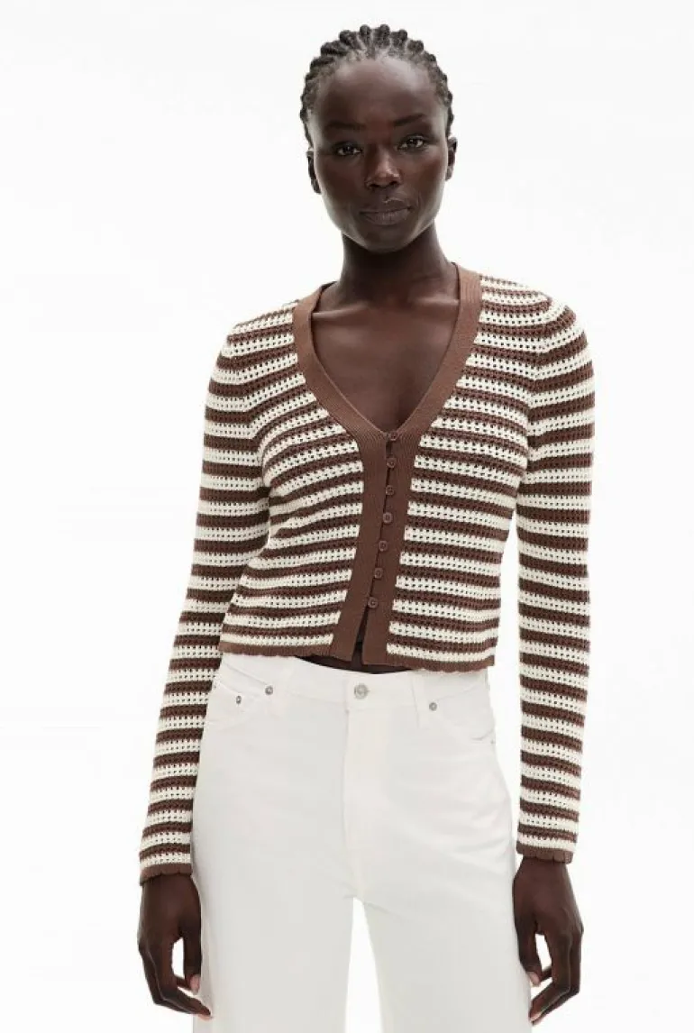 Tops & T Shirts | Knitwear^Witchery Crochet Cardigan ChocolateStripe