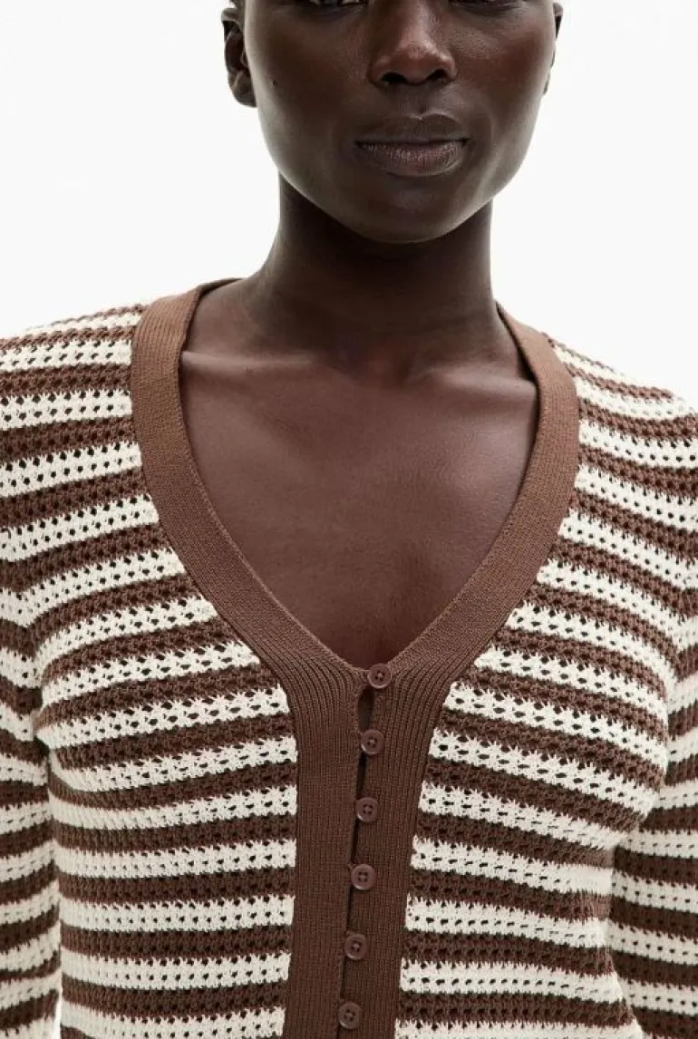 Tops & T Shirts | Knitwear^Witchery Crochet Cardigan ChocolateStripe