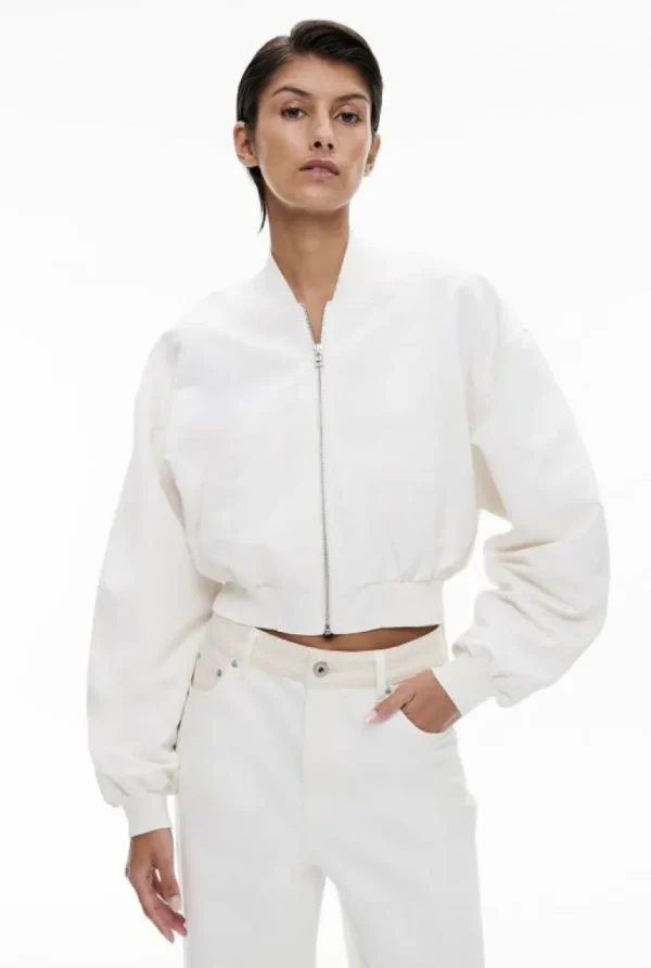 Jackets & Coats^Witchery Cropped Bomber Jacket Chalk