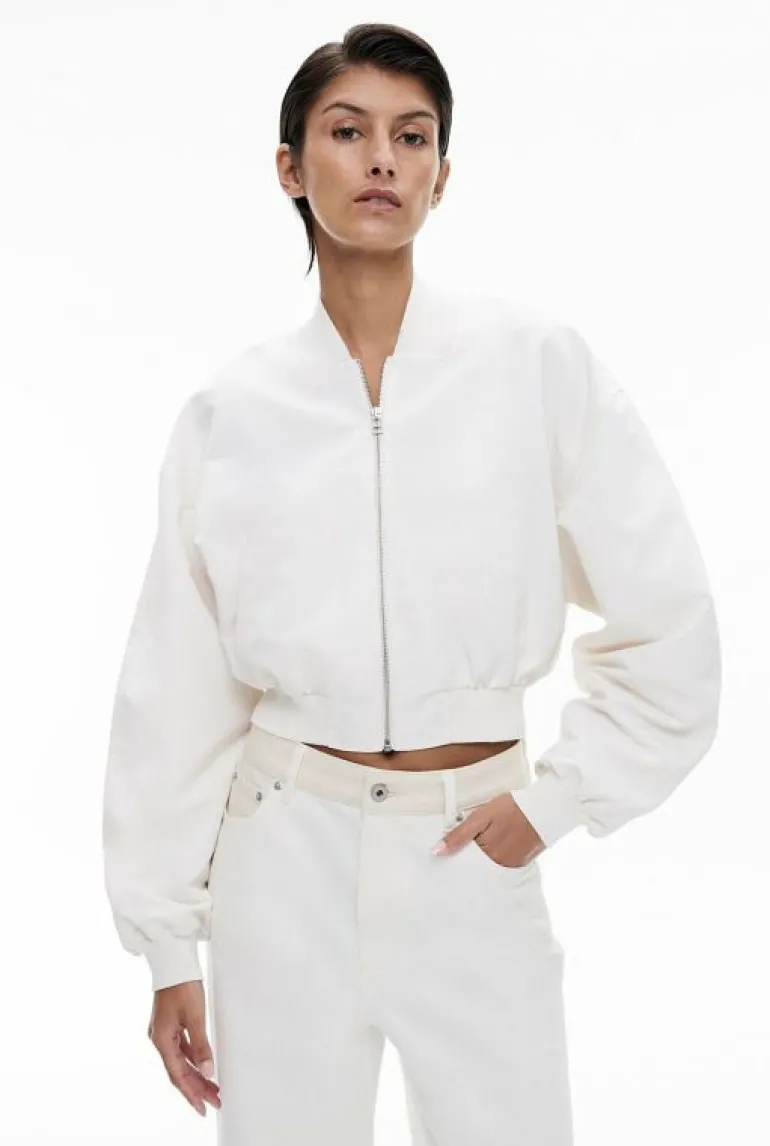 Jackets & Coats^Witchery Cropped Bomber Jacket Chalk
