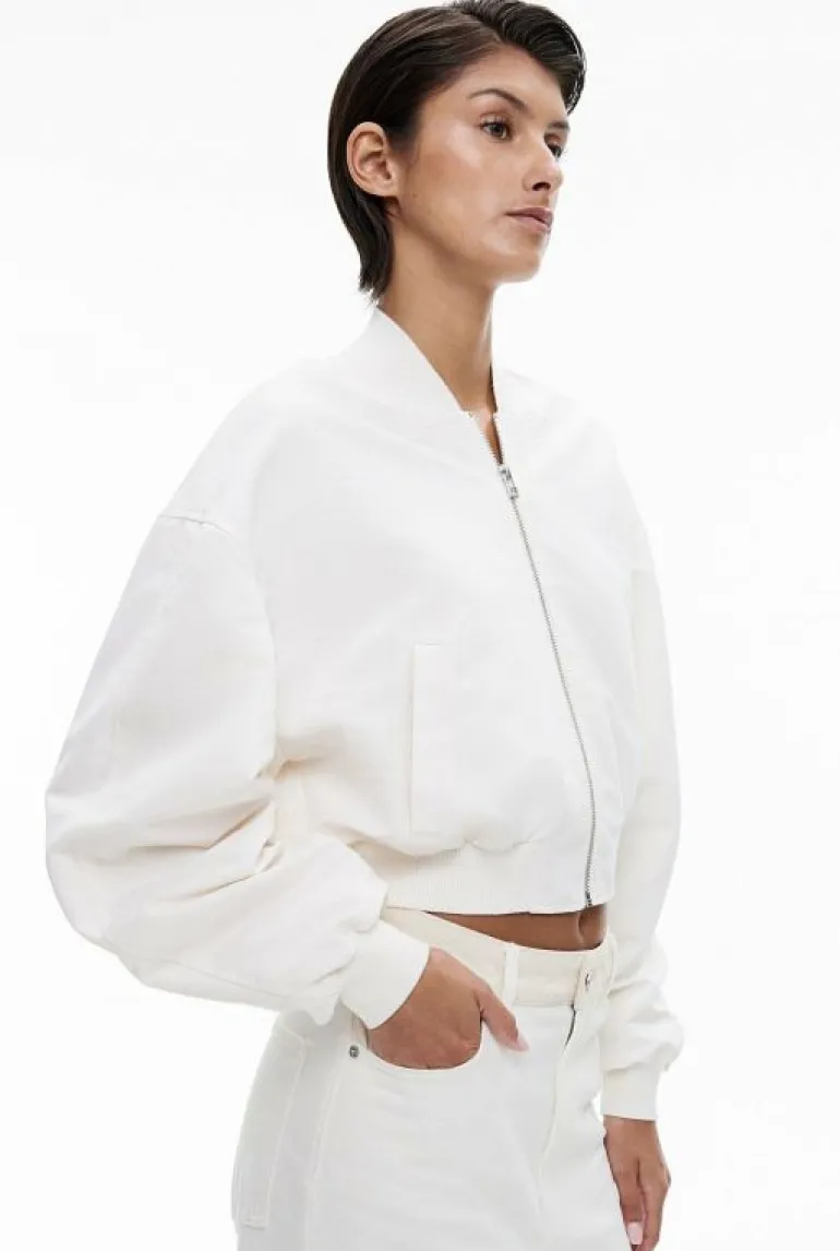 Jackets & Coats^Witchery Cropped Bomber Jacket Chalk