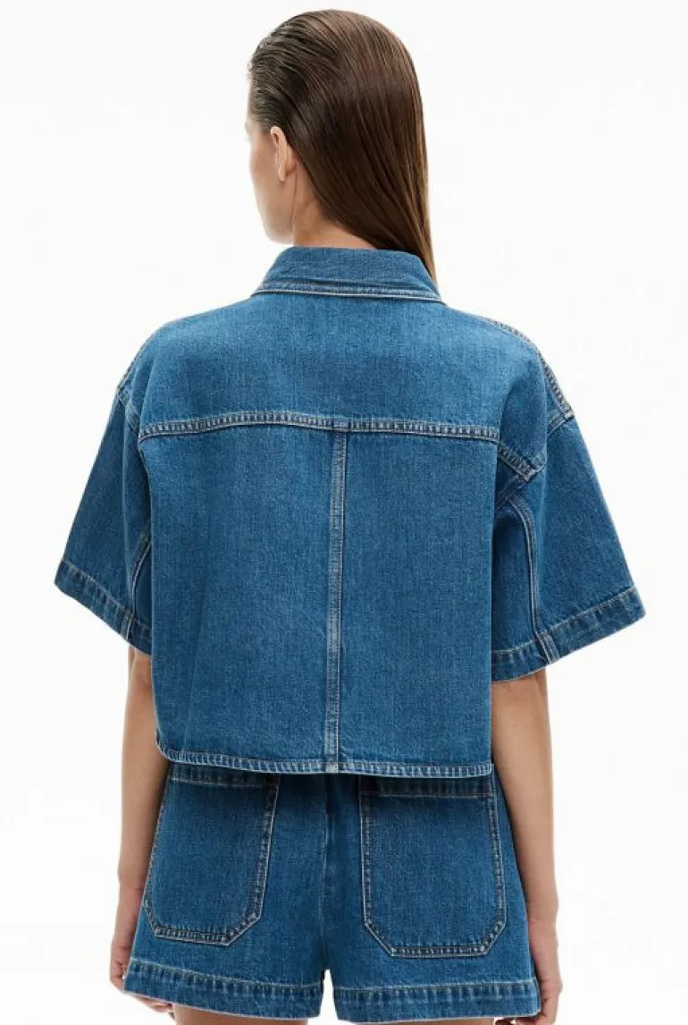 Shirts^Witchery Denim Crop Shirt Indigo