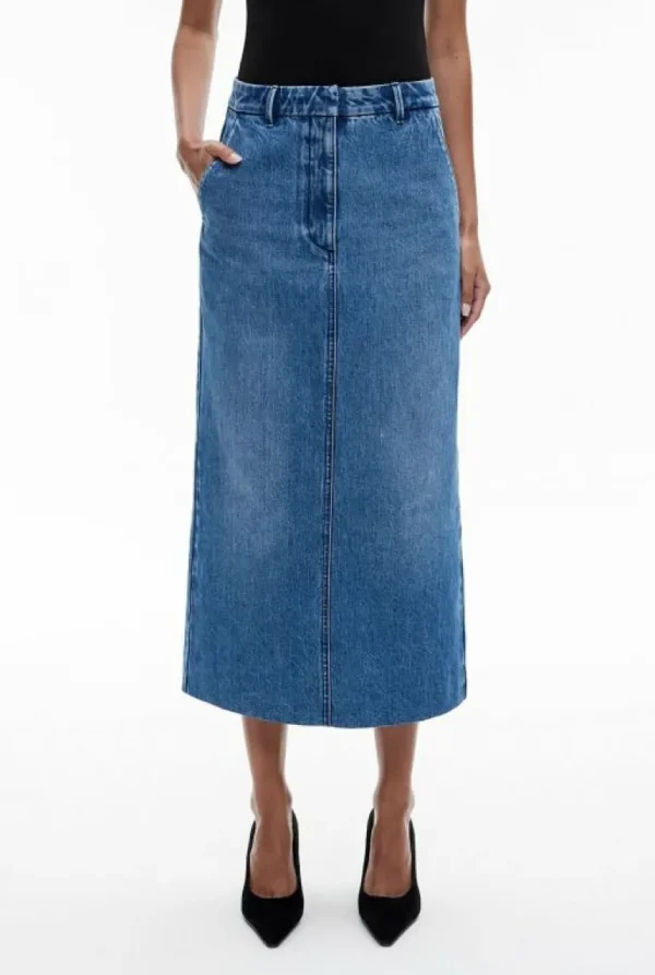 Skirts^Witchery Denim Midi Skirt Indigo