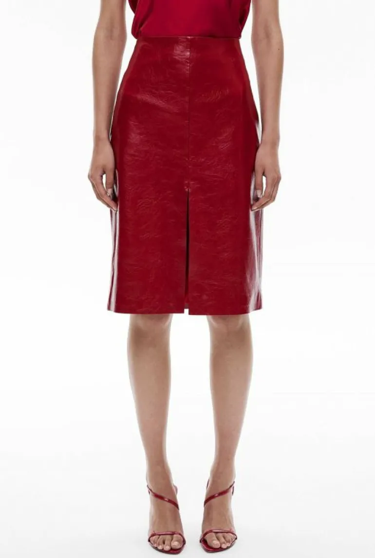 Skirts^Witchery Front Split Midi Skirt Ruby