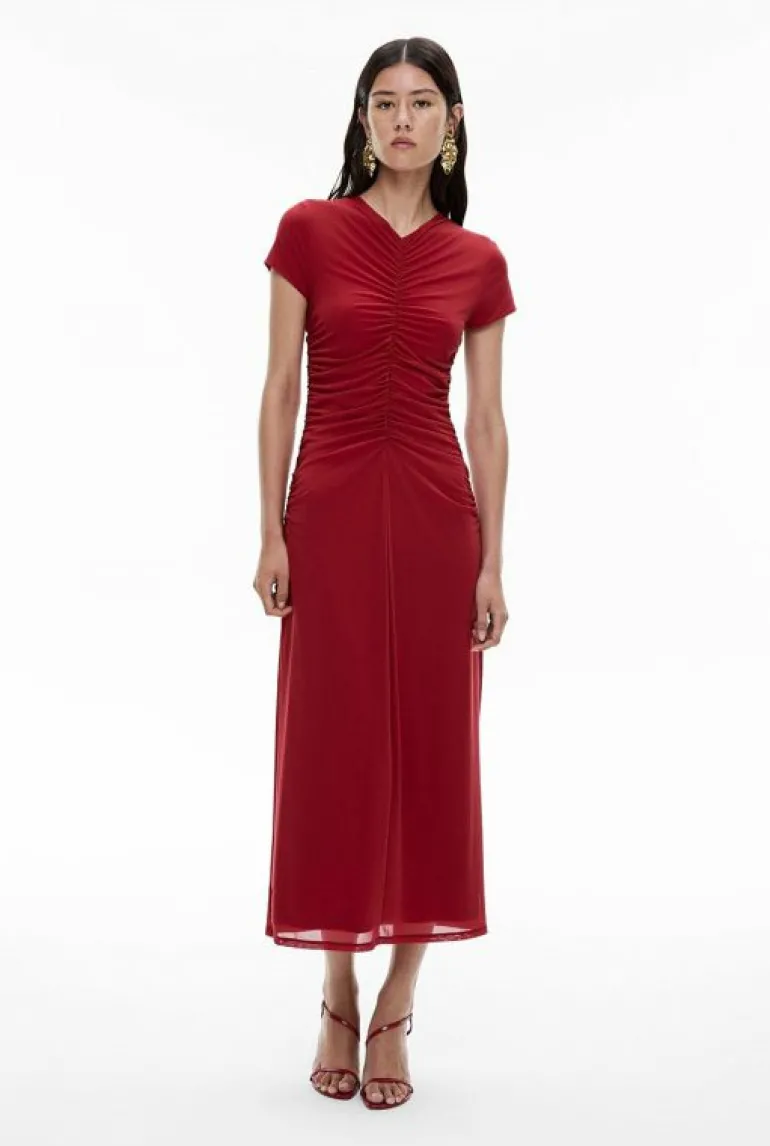 Dresses^Witchery Gather Mesh Dress Black