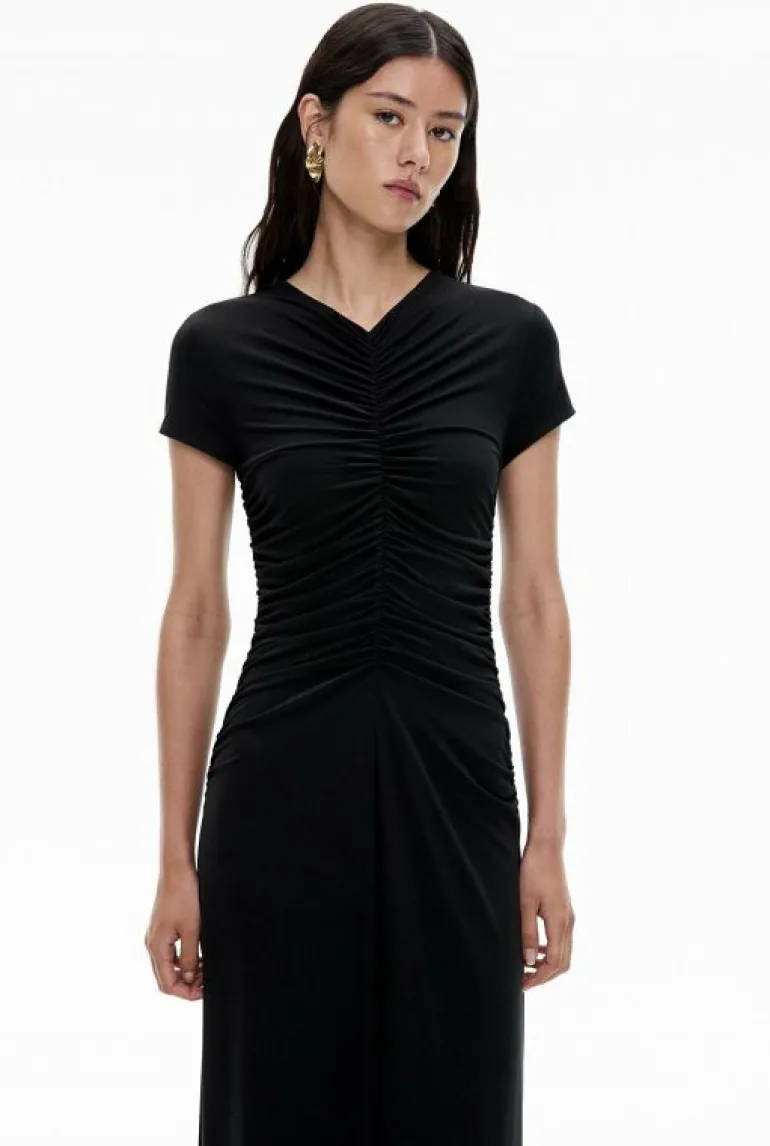 Dresses^Witchery Gather Mesh Dress Black