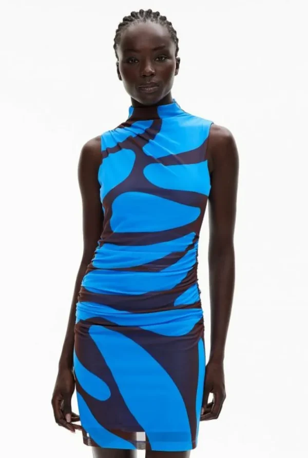 Dresses^Witchery Gather Mesh Mini Dress AzurePrint