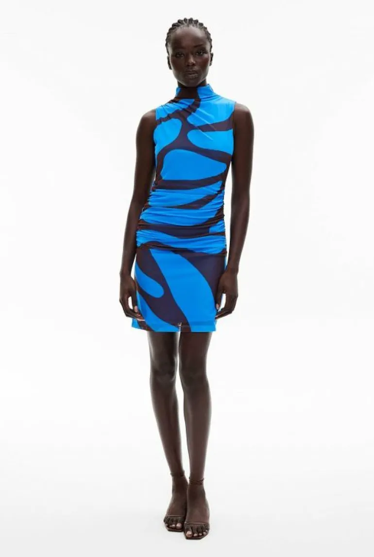 Dresses^Witchery Gather Mesh Mini Dress AzurePrint