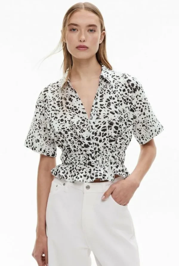 Shirts^Witchery Gathered Waist Short Sleeve Shirt OcelotPrint