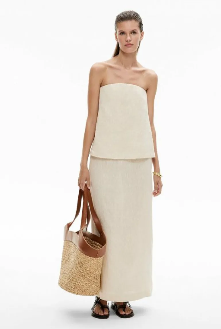 Skirts^Witchery Linen Column Skirt StoneYd