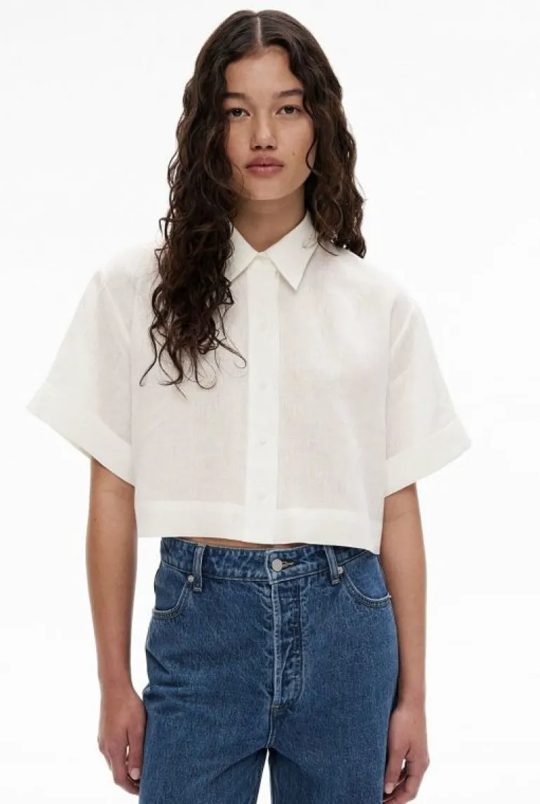 Shirts^Witchery Linen Crop Shirt FreshWhite