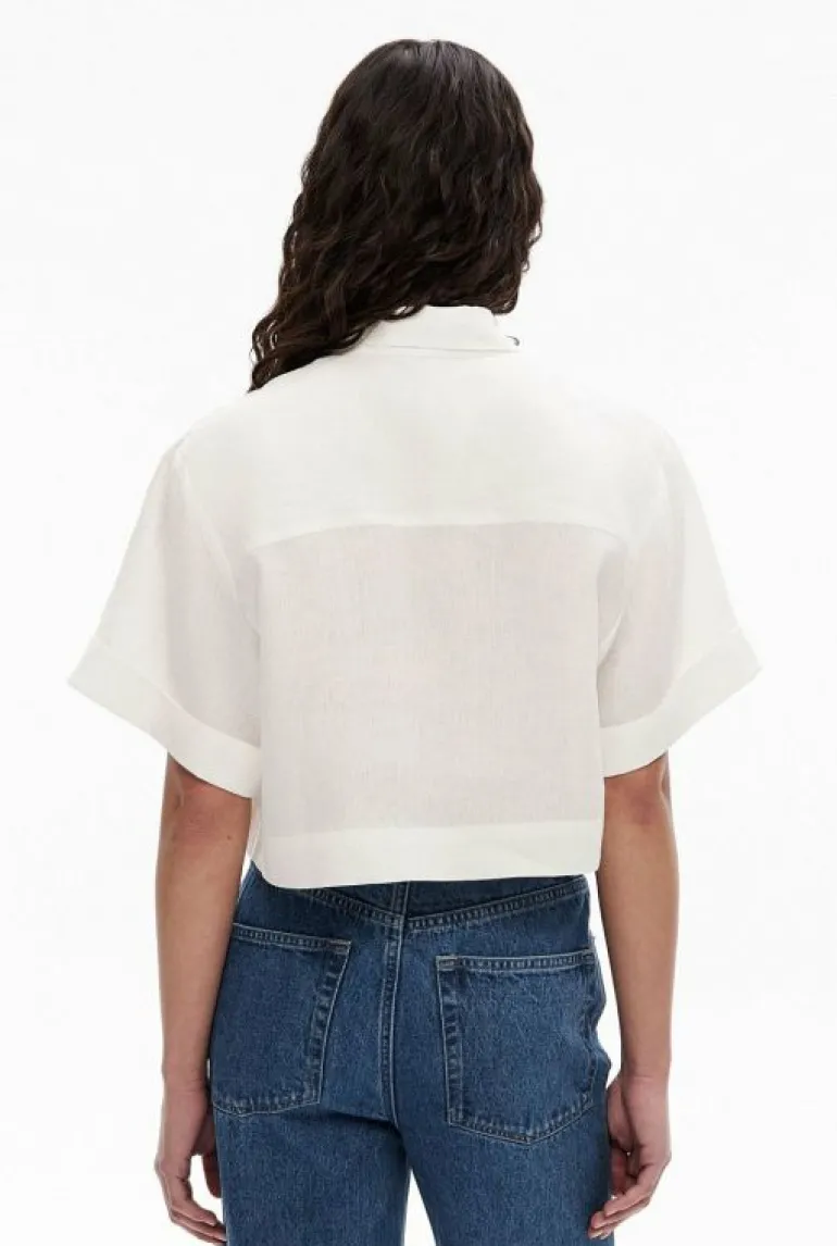 Shirts^Witchery Linen Crop Shirt FreshWhite