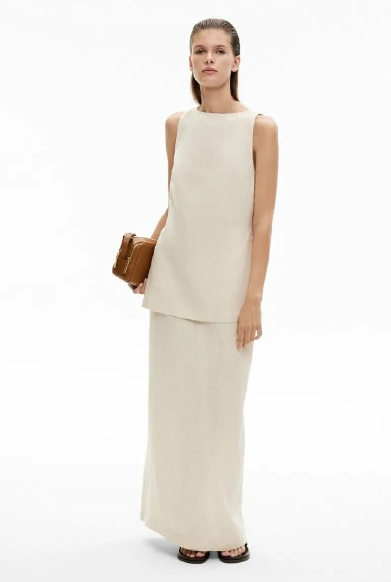 Shirts^Witchery Linen Longline Top Nutmeg