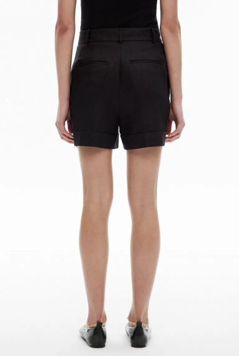 Shorts^Witchery Linen Pleat Short Black