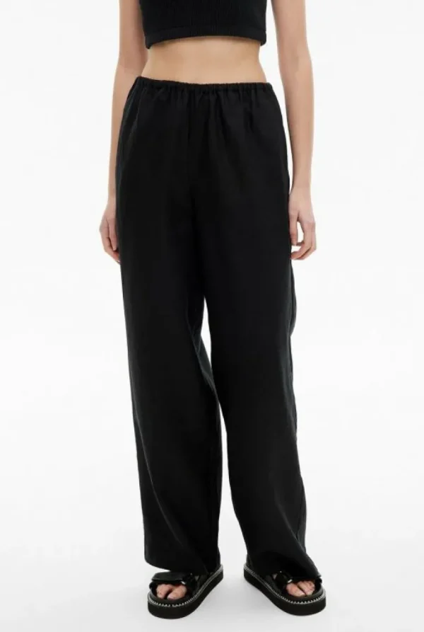 Pants^Witchery Linen Pull On Pant Black