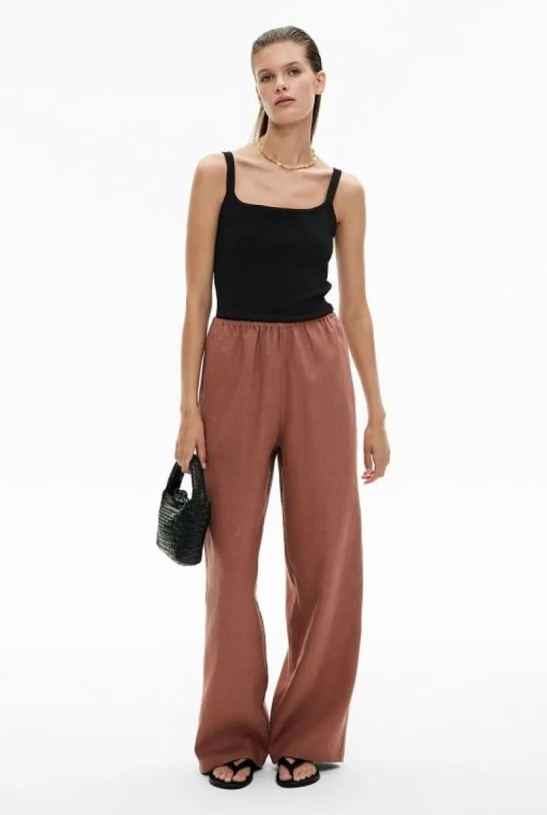 Pants^Witchery Linen Pull On Pant Black