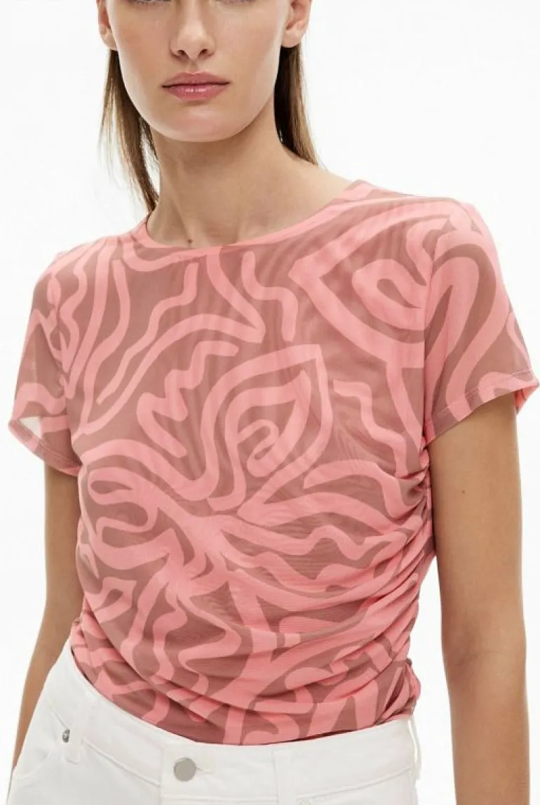Tops & T Shirts^Witchery Mesh Gather Top RosewoodPrint