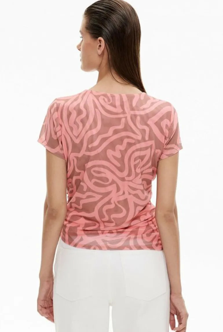 Tops & T Shirts^Witchery Mesh Gather Top RosewoodPrint