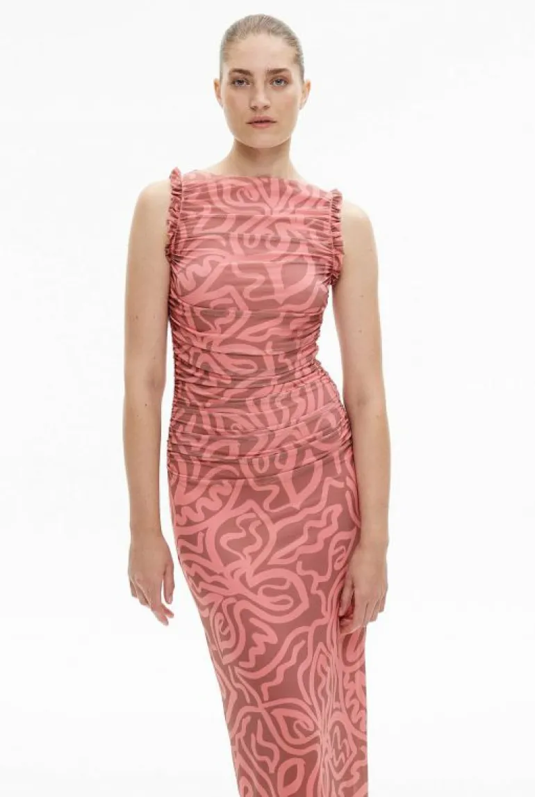 Dresses^Witchery Mesh Ruffle Dress RosewoodPrint