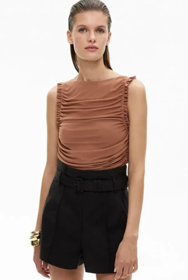 Tops & T Shirts^Witchery Mesh Ruffle Top Black