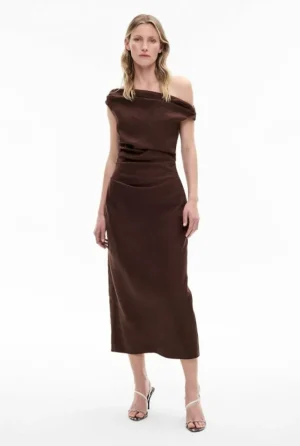 Sale | Dresses^Witchery Off Shoulder Midi Dress ChocolateBrown