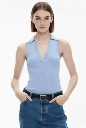Sale | Tops & T Shirts^Witchery Polo Knit Tank SmokeBlue