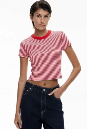 Tops & T Shirts^Witchery Rib Baby Tee BlackStripe