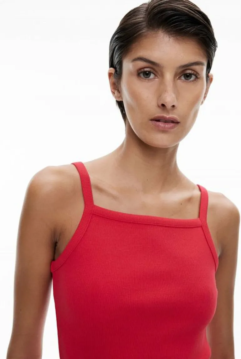 Tops & T Shirts^Witchery Rib Square Neck Tank FlameRed
