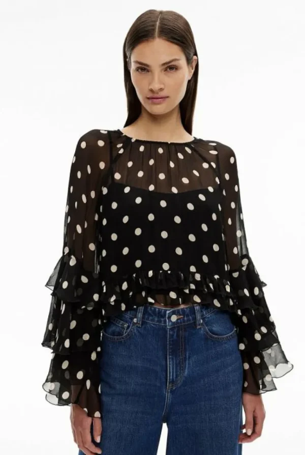 Tops & T Shirts | Shirts^Witchery Ruffle Trim Shirt MultiSpot