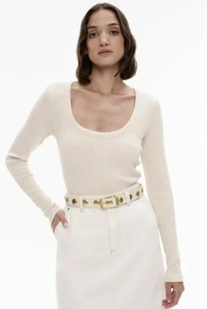 Sale | Tops & T Shirts^Witchery Scoop Neck Rib Top OatmealMarle