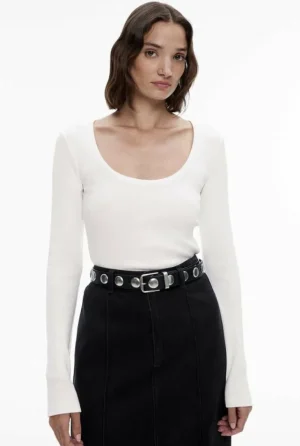 Sale | Tops & T Shirts^Witchery Scoop Neck Rib Top OatmealMarle