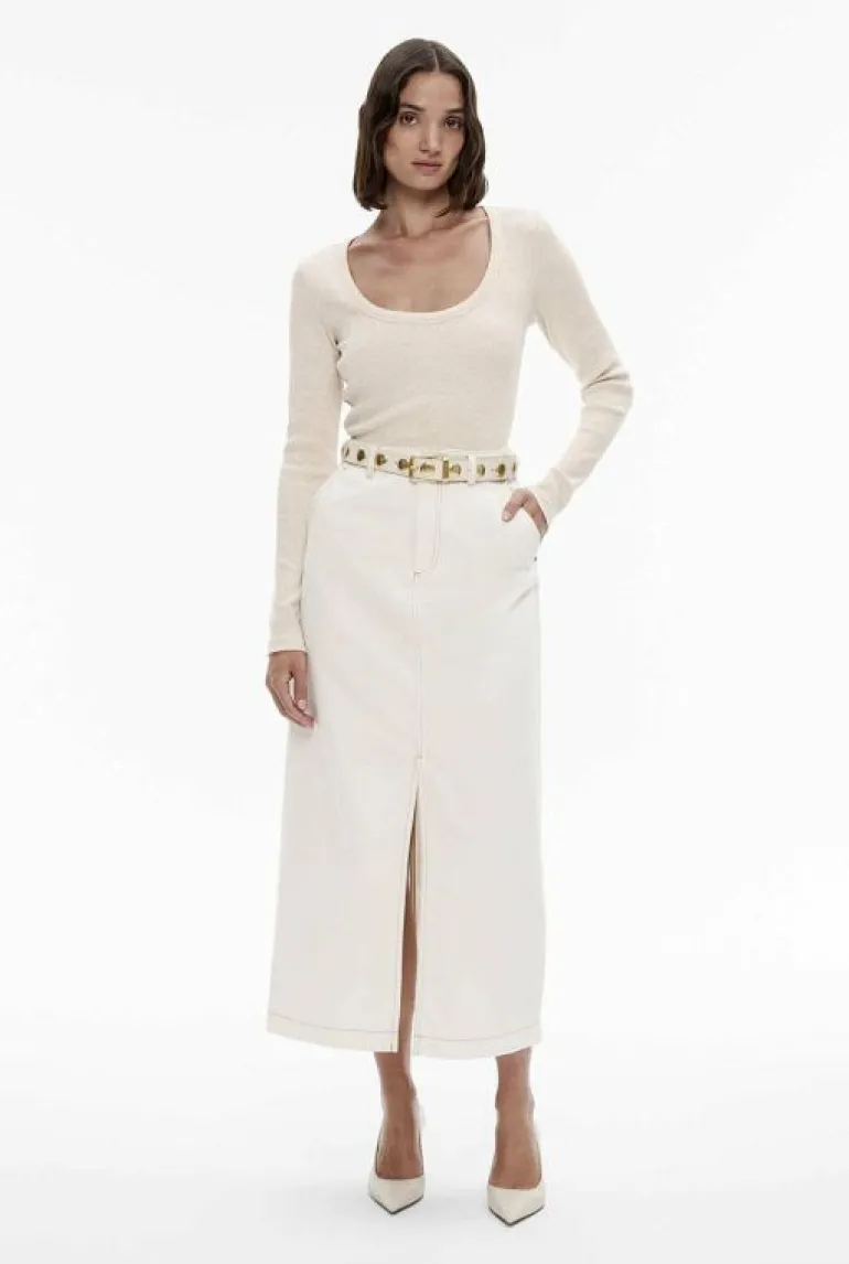 Sale | Tops & T Shirts^Witchery Scoop Neck Rib Top OatmealMarle