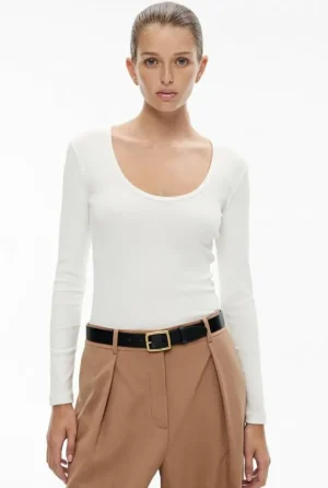 Sale | Tops & T Shirts^Witchery Scoop Rib Long Sleeve Top FreshWhite
