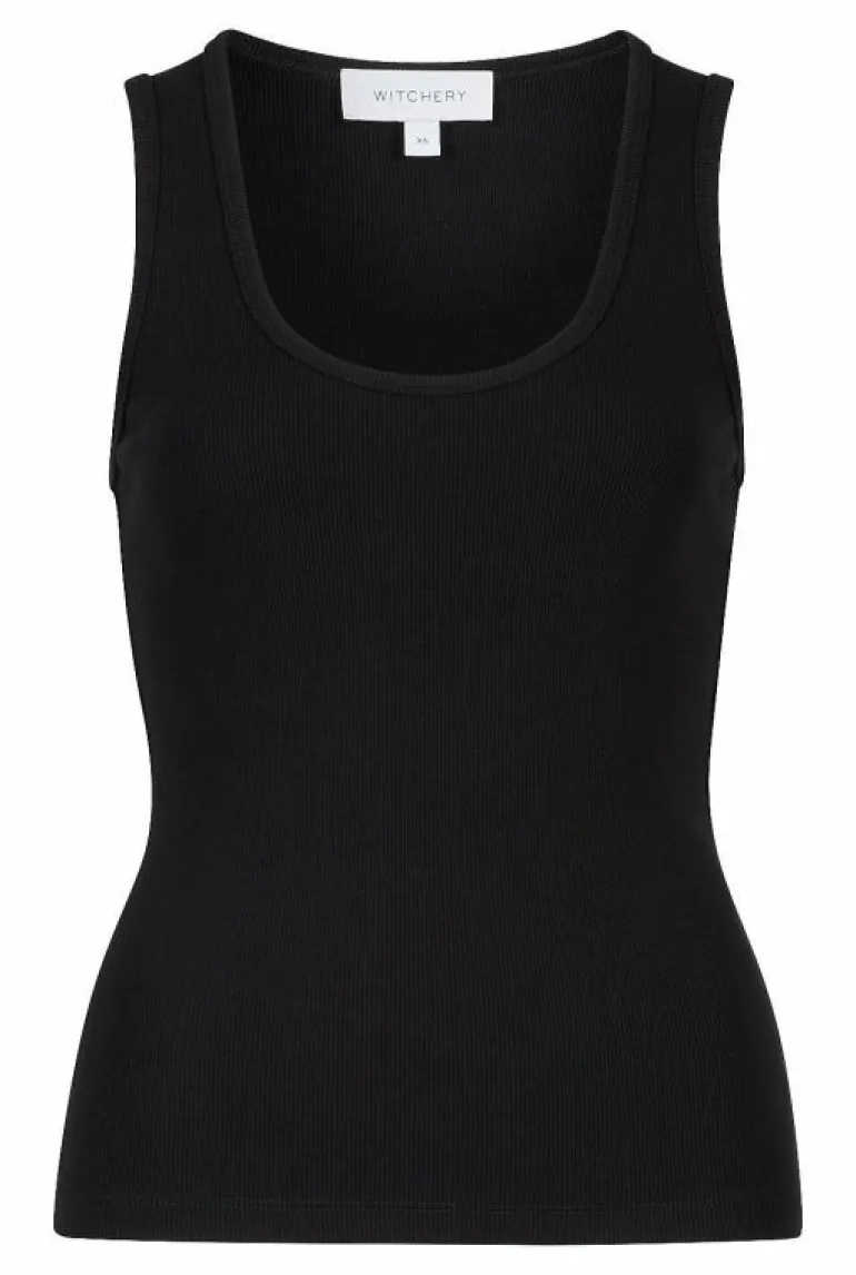 Tops & T Shirts^Witchery Scoop Rib Tank Black