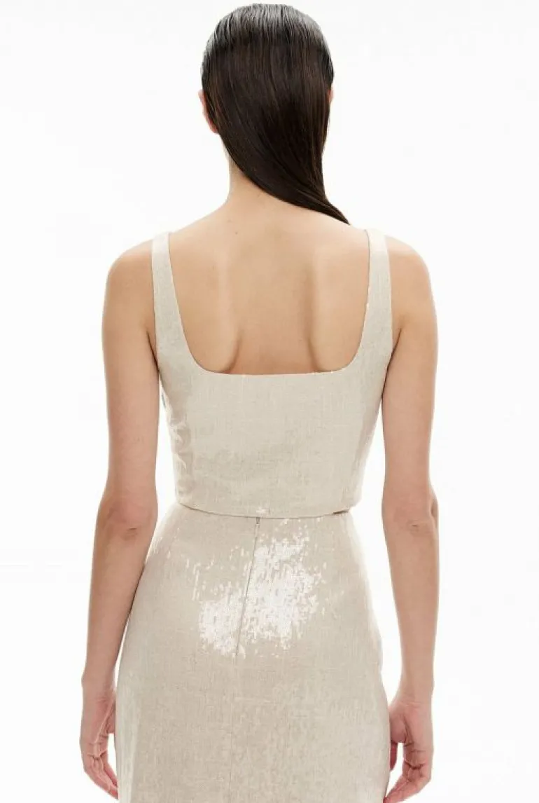 Tops & T Shirts | Shirts^Witchery Sequin Linen Top StoneYd
