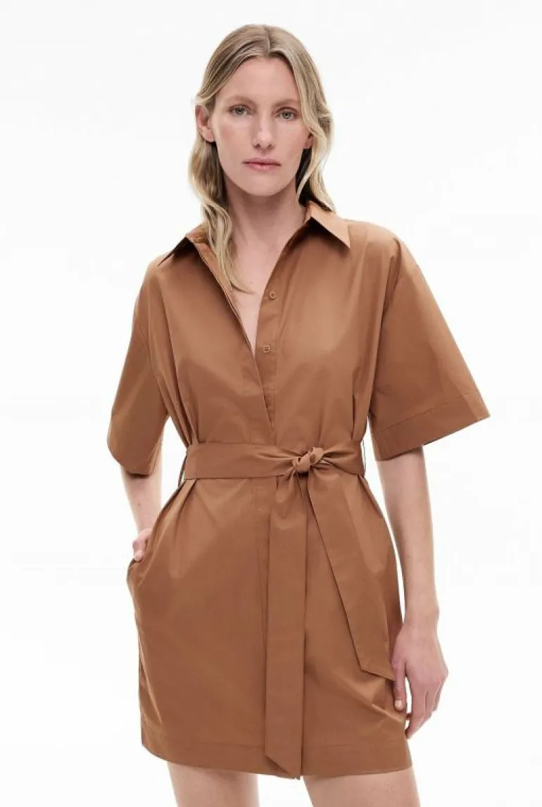 Sale | Dresses^Witchery Short Sleeve Mini Shirt Dress Tangerine