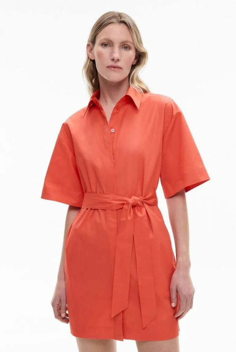 Sale | Dresses^Witchery Short Sleeve Mini Shirt Dress Tangerine