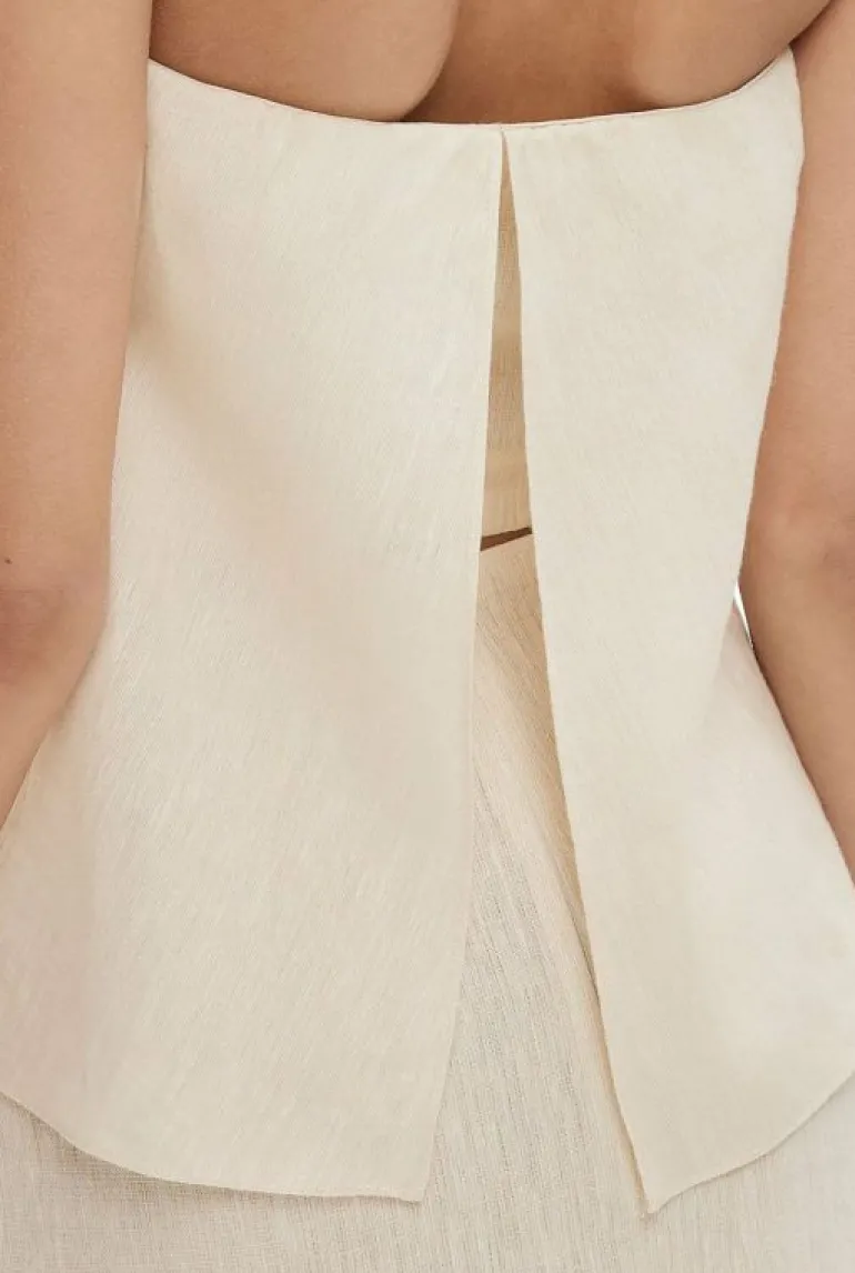 Shirts^Witchery Strapless Linen Top StoneYd