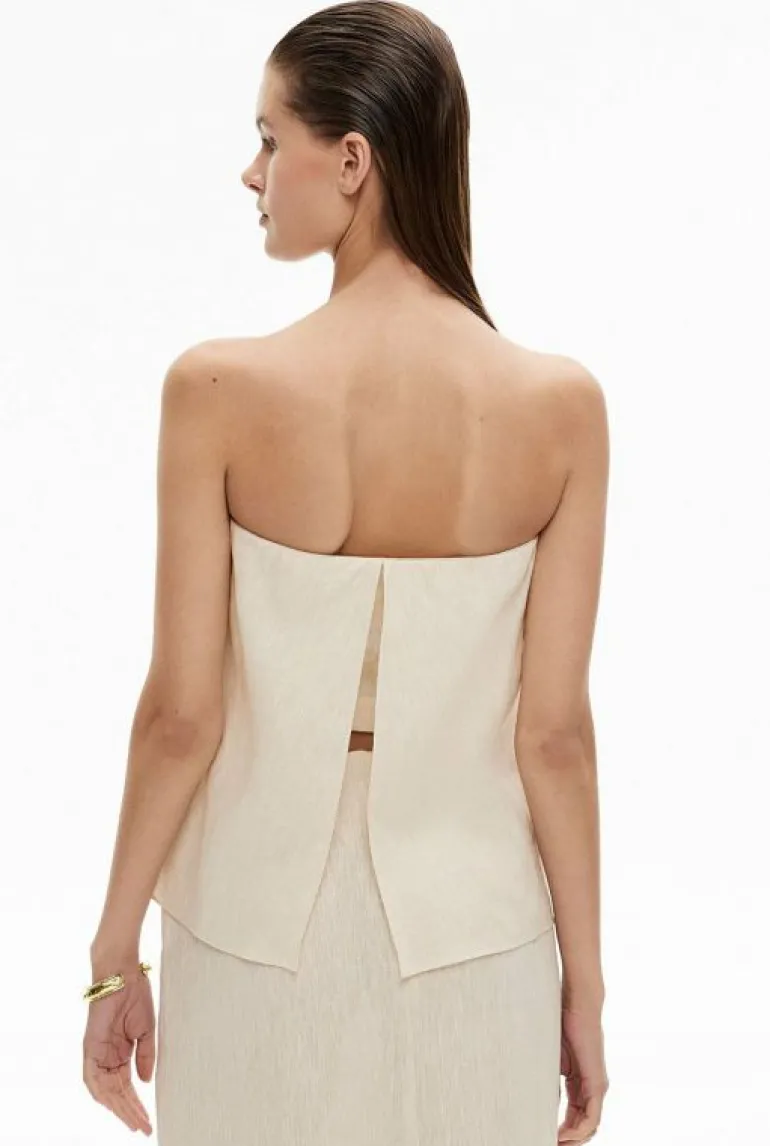 Shirts^Witchery Strapless Linen Top StoneYd