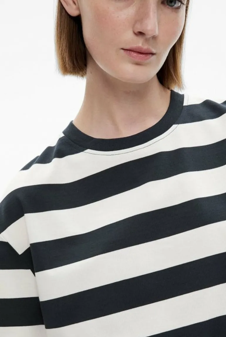 Sale | Tops & T Shirts^Witchery Stripe Crop T-Shirt BlueGrey