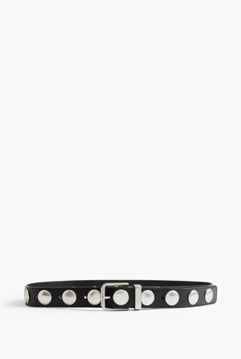 Belts^Witchery Studded Leather Belt Black