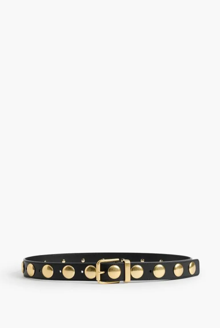 Belts^Witchery Studded Leather Belt Black